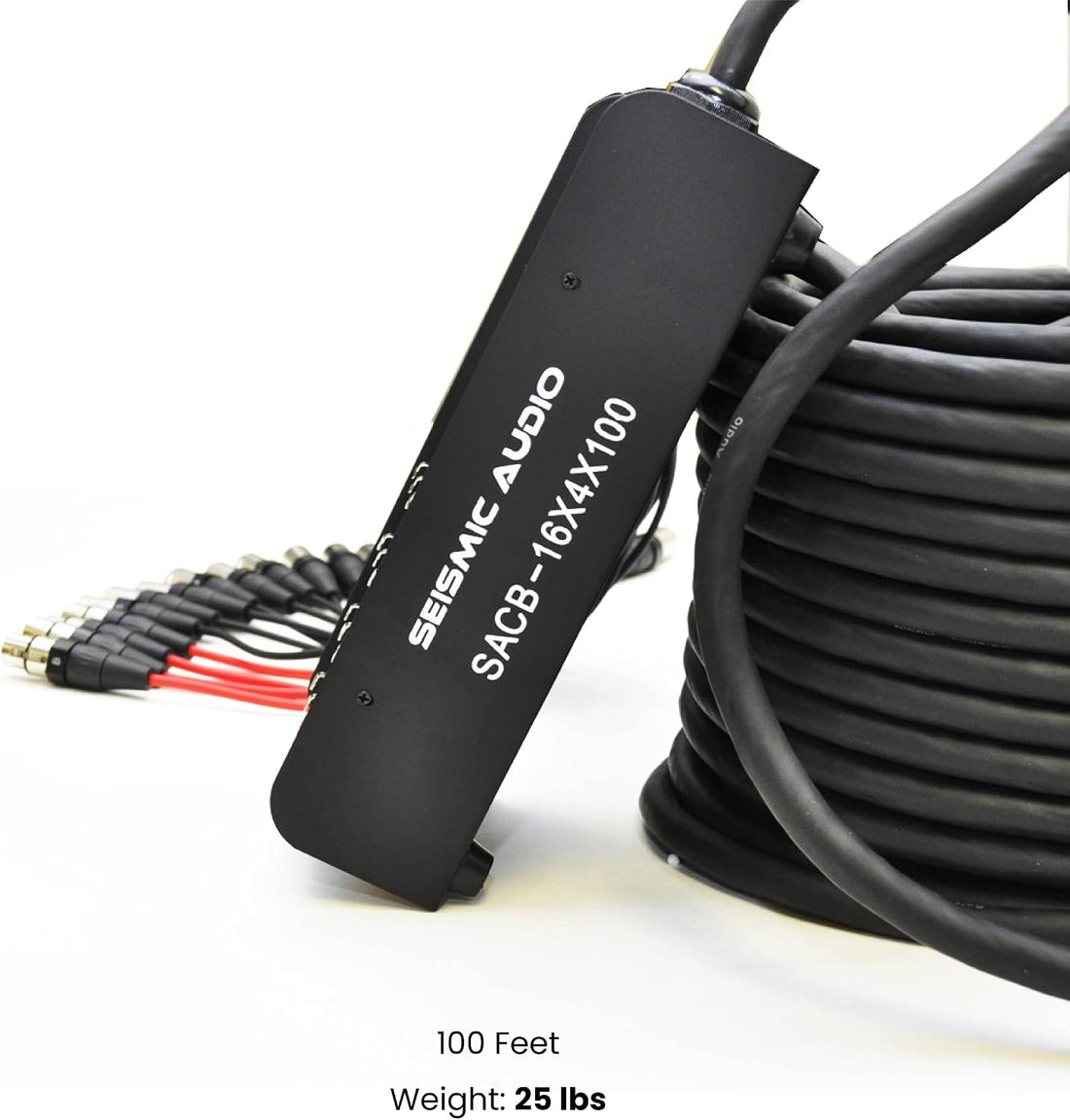 Speakers 16 Channel Low Profile XLR Send Circuit Board Snake Cable, XLR Splitter Cable, 100 Feet
