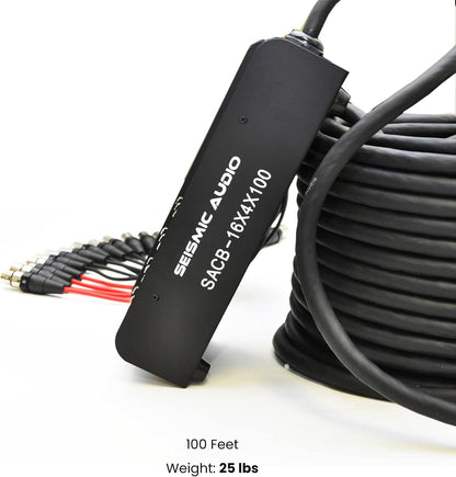 Speakers 16 Channel Low Profile XLR Send Circuit Board Snake Cable, XLR Splitter Cable, 100 Feet
