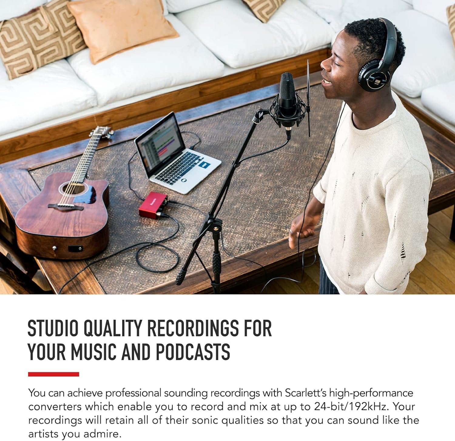 Scarlett Solo 3Rd Gen USB Audio Interface for Guitarists, Vocalists, Podcasters or Producers to Record and Playback Studio Quality Sound | 1 XLR Mic Preamp, 1 Hi-Z Instrument Input, 24-Bit/192Khz, 56Db Gain Range, Air Mode, Macos/Windows/Ipados Compatible