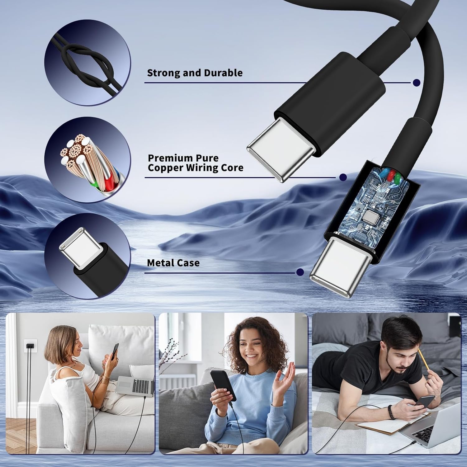 Super Fast Samsung Charger Type C,45W Dual Port USB C Fast Charger | Extra Long 60W 3/6/10/10FT USB C Cable - [2-Pack]Pd Quick Charging 3.0 for Samsung Galaxy S26 S25 Ultra/S24+/S23 Iphone 17 16