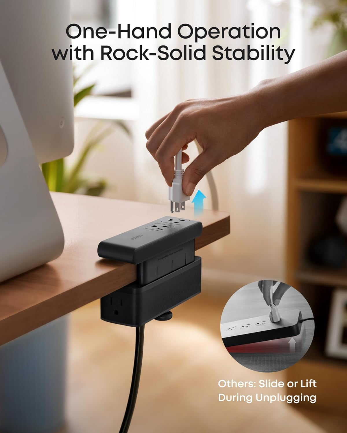 Anker Nano Power Strip, Desk Clamp, 70W Max, 1500J Surge Protector, 2 USB C | 6AC, Extension Cord, Outlet Extender Desk Organizer Gaming Accessories Home Office Essentials, Fit 0.6~1.8'' Tabletop Edge