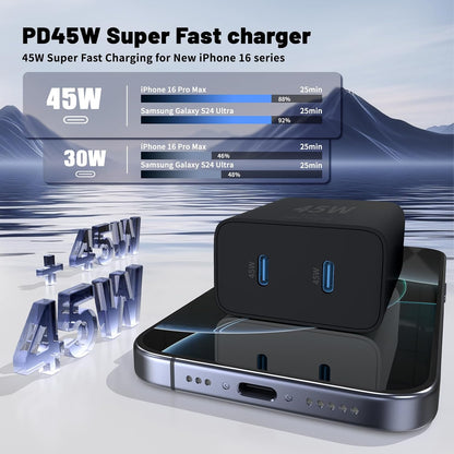 Super Fast Samsung Charger Type C,45W Dual Port USB C Fast Charger | Extra Long 60W 3/6/10/10FT USB C Cable - [2-Pack]Pd Quick Charging 3.0 for Samsung Galaxy S26 S25 Ultra/S24+/S23 Iphone 17 16