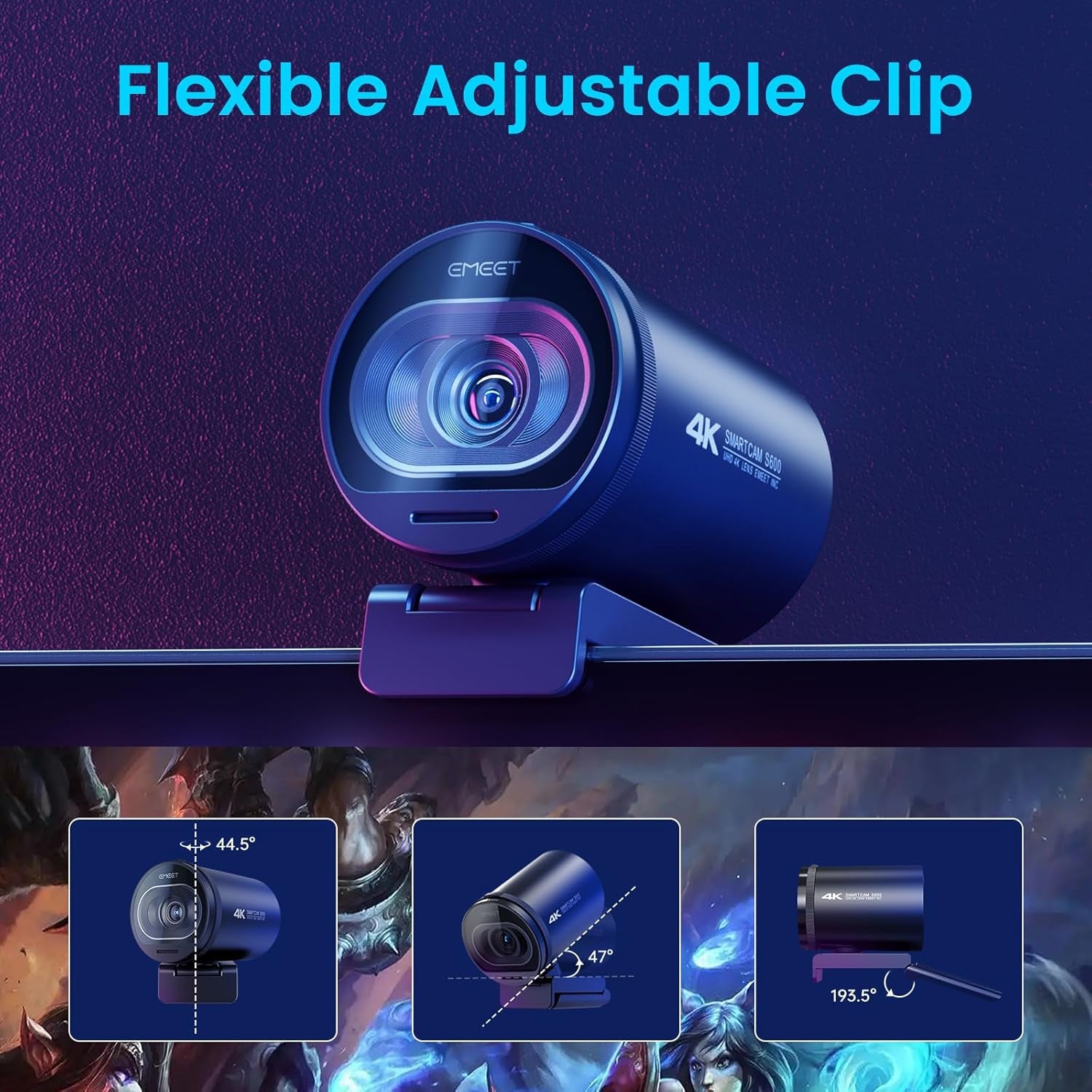 S600 4K Webcam for Streaming, Sony 1/2.55&
