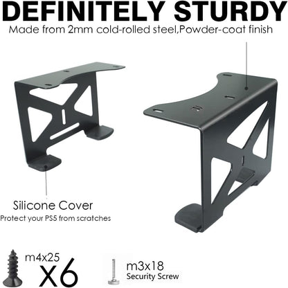 Under Desk Holder for PS5/PS5 Slim/Pro,Stealth Mount Compaitble with Playstation 5 Disc &amp; Digital Edition Console,Space Saving,Dp-05
