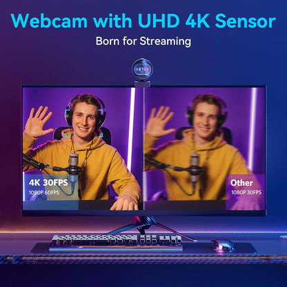S600 4K Webcam for Streaming, Sony 1/2.55&
