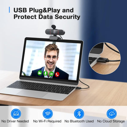 C960 4K Webcam for PC, PDAF Auto Focus, Dual Omni Mics, 73° FOV | Auto Light Correction, USB-A, Plug&amp;Play, Web Cam 4K with Privacy Cover, Webcam 4K Works for Zoom/Teams/Google Meet, Laptop/Pc