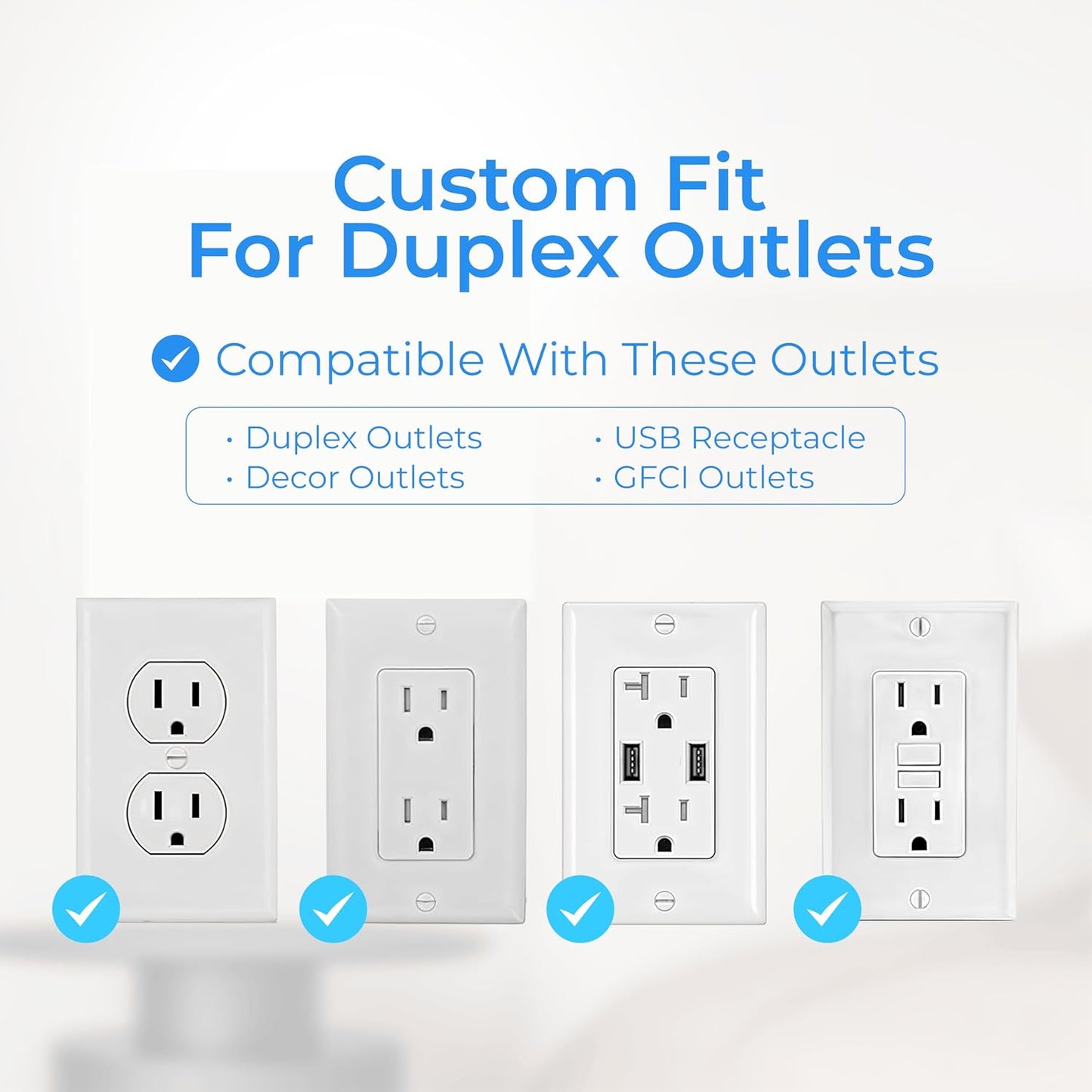 Wall Mount Power Strips Wall Charger 6 Outlet Extender 4 USB Ports (5V, 2.4A, 12W) and Night Light 3-Sided Power Strip with Adapter Spaced Outlets - Multi Plug Outlet Surge Protector for Home Office