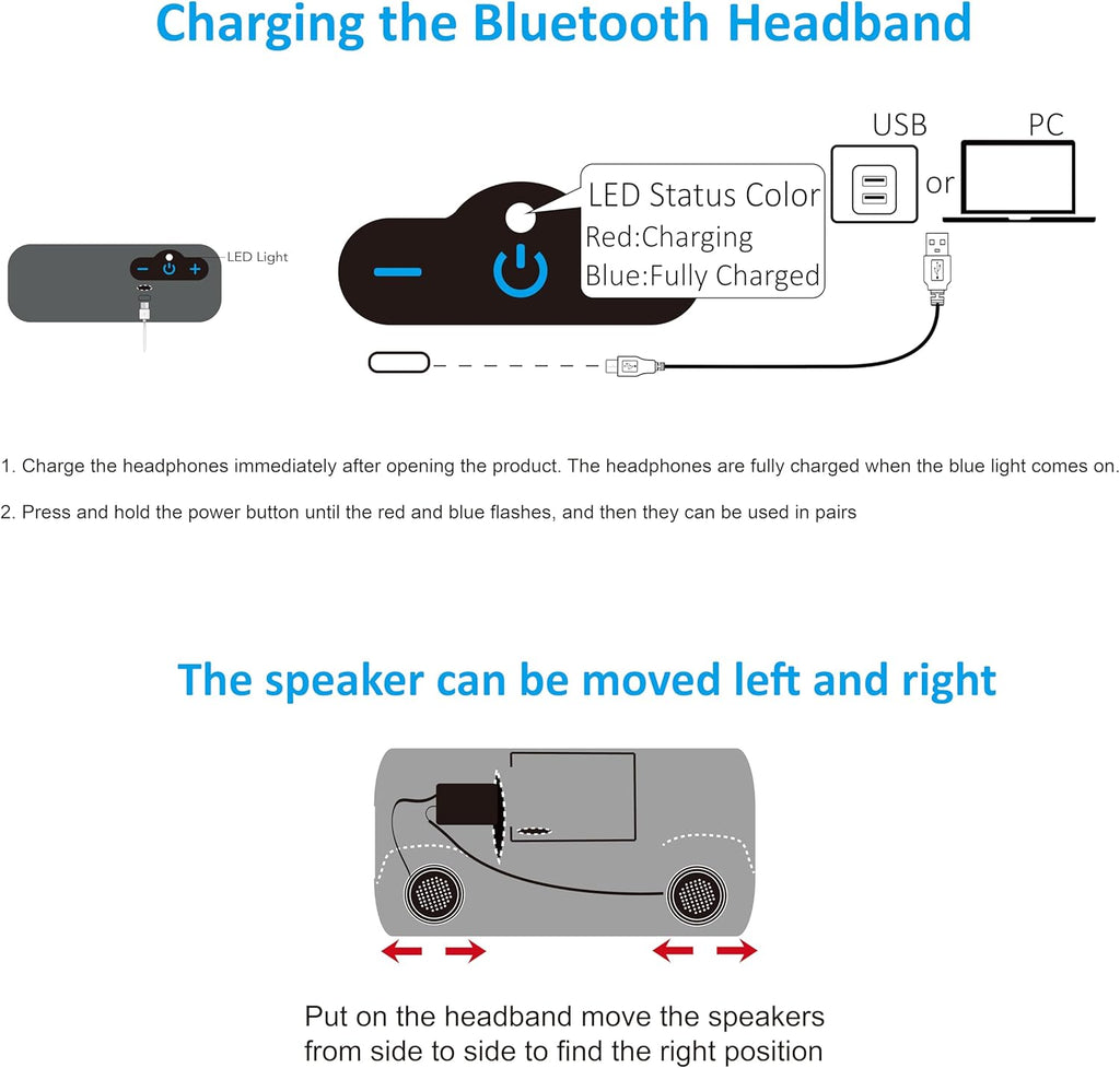 Sleep Headphones Bluetooth Headband for Side Sleeper 2-Pack, 17H Playtime, Wireless Headband Headphones with HD Stereo Speakers for Workout,Running,Yoga, Ideal Gifts for Men, Women, Teens