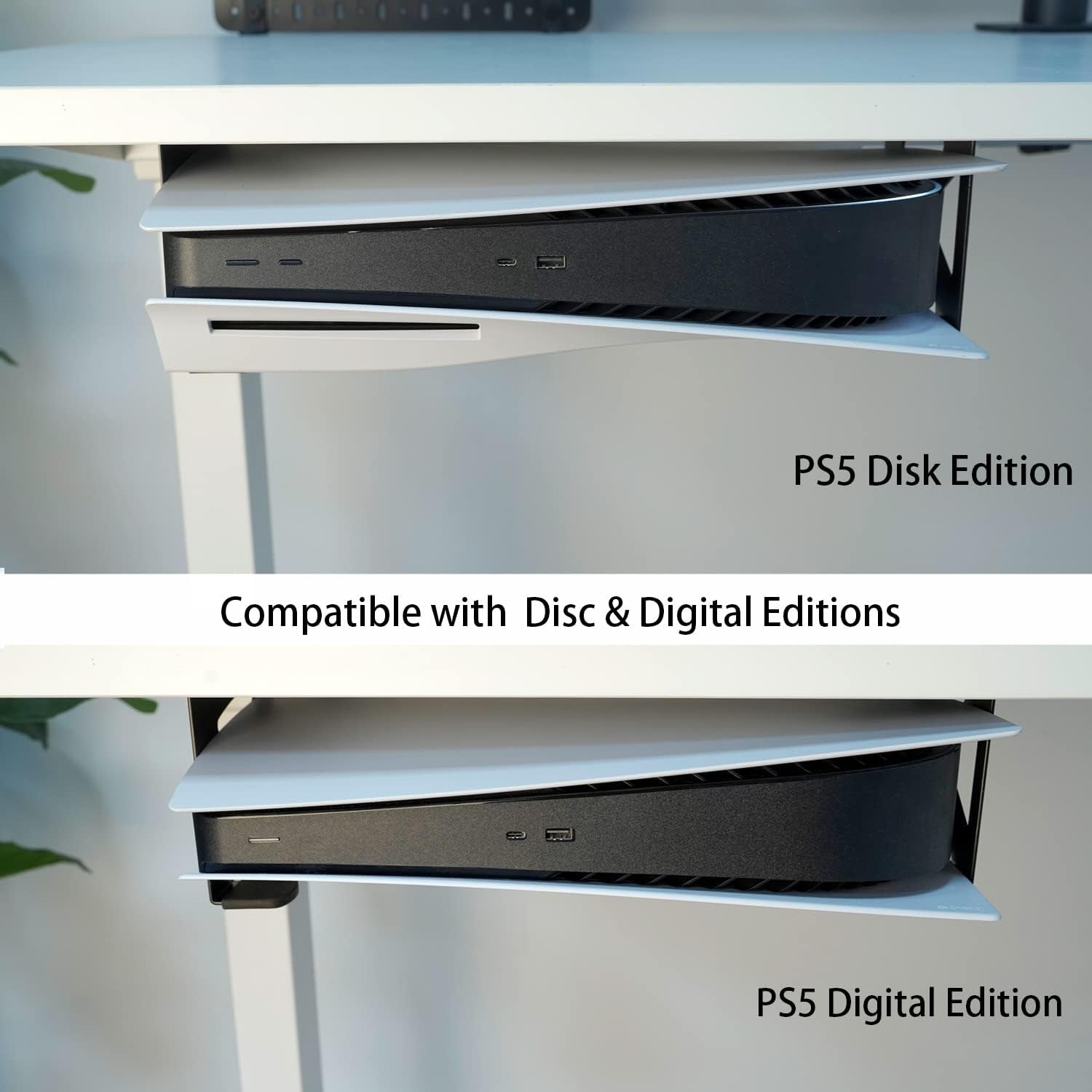 Under Desk Holder for PS5/PS5 Slim/Pro,Stealth Mount Compaitble with Playstation 5 Disc &amp; Digital Edition Console,Space Saving,Dp-05