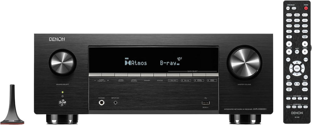 Denon AVR-X3900H 9.4 Channel AV Receiver, HEOS Multiroom Audio Streaming | 105W Power, Dolby Atmos, DTS:X, AURO-3D & IMAX Enhanced, 8K/60Hz & 4K/120Hz Video Support