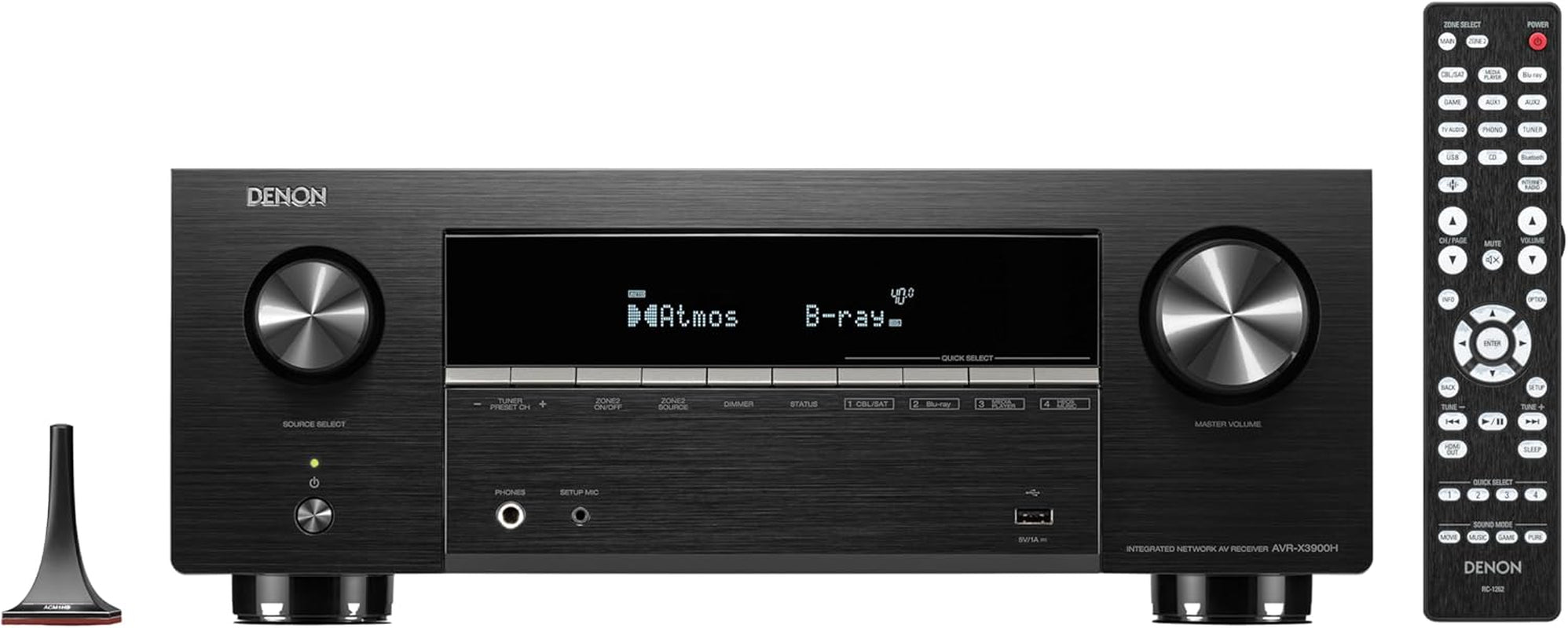 Denon AVR-X3900H 9.4 Channel AV Receiver, HEOS Multiroom Audio Streaming | 105W Power, Dolby Atmos, DTS:X, AURO-3D & IMAX Enhanced, 8K/60Hz & 4K/120Hz Video Support