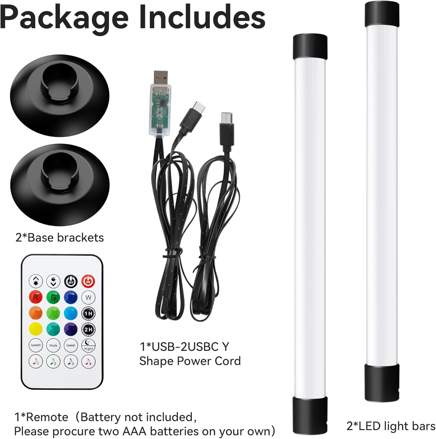 IC+RGBW USB Powered Led Light Bar with App & Remote Control, 2 Pack | Ic+Rgb & W Smart RGB Light Bar, USB Powered TV Light Bar, Led Lights for TV PC Room Monitor Backlight Gaming Accessories