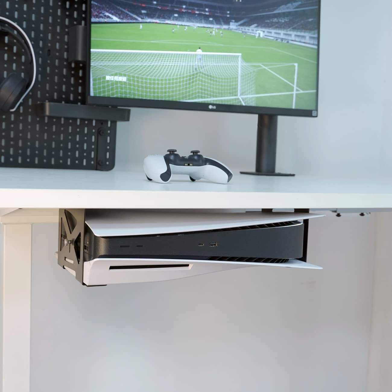 Under Desk Holder for PS5/PS5 Slim/Pro,Stealth Mount Compaitble with Playstation 5 Disc &amp; Digital Edition Console,Space Saving,Dp-05
