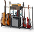 Guitar Stands Floor with 4 Guitar Holders, 3-Tier Guitar Stand Multiple Guitars, Guitar Rack with Amp Stand & Cloth Drawer, Multi Guitar Stand for Music Studio, Guitar Accessories Gift for Music Lover | Guitar Rack with Amp Holders & Cloth Drawer,3-Tier M