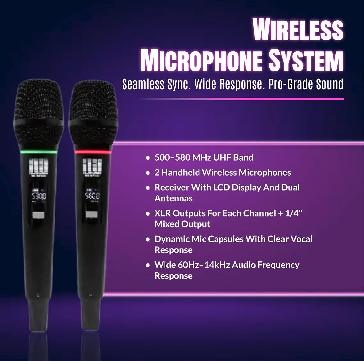 Pa System with Wireless Microphone and Speakers 12", 2000W | Built-In Amplifier W/6 Channel Audio Mixer System, Wireless UHF Microphone, 1000W Passive Speaker, Dual Tripod Stands