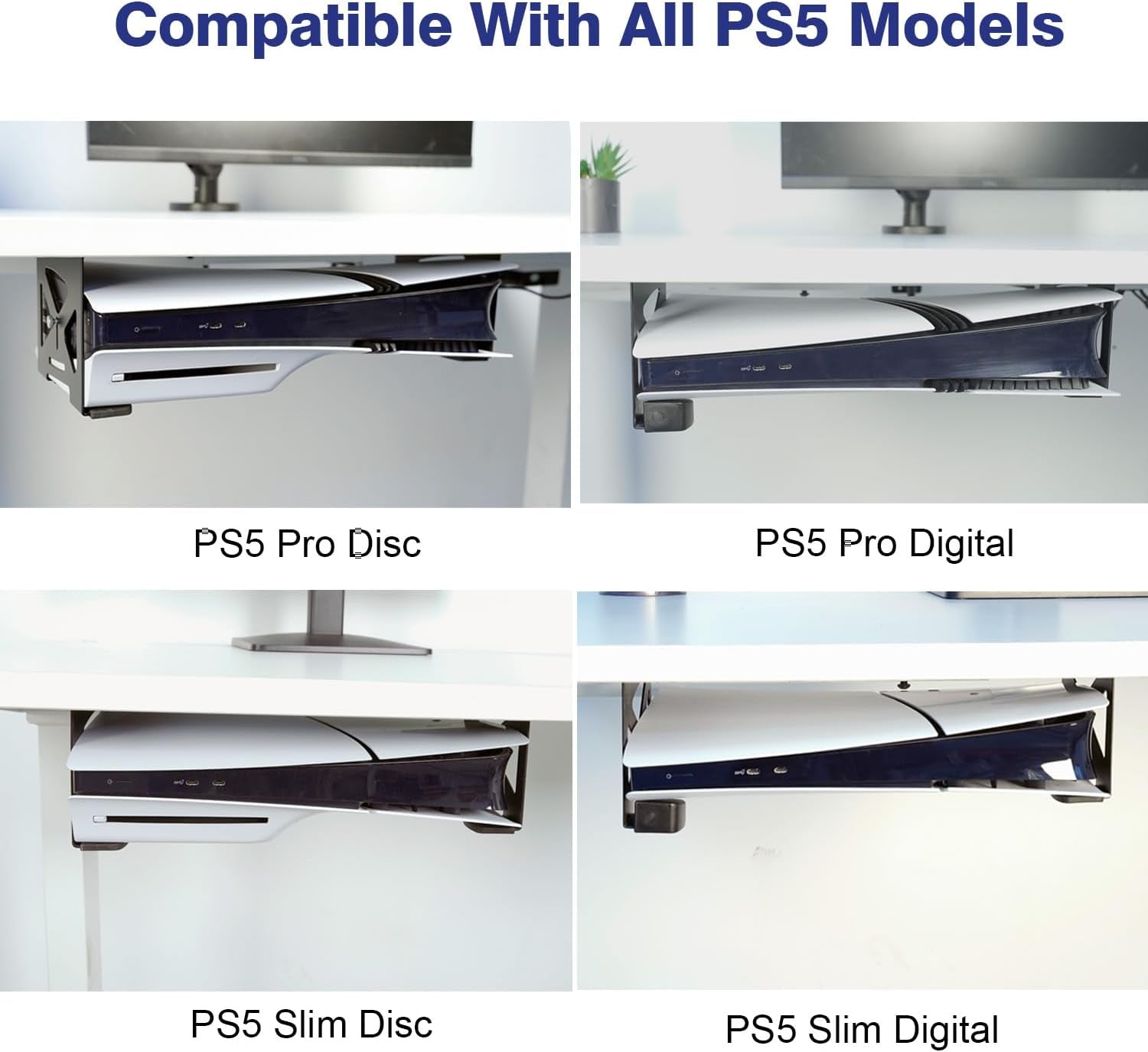 Under Desk Holder for PS5/PS5 Slim/Pro,Stealth Mount Compaitble with Playstation 5 Disc &amp; Digital Edition Console,Space Saving,Dp-05